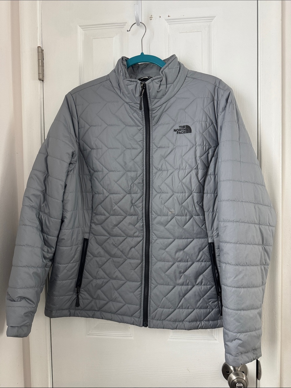 The North Face Light Gray Quilted Packable Jacket